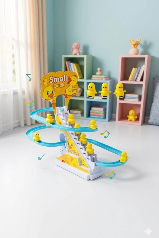 satroopaa Cartoon Race Track Set Duck Roller Coaster Escalator Toy & Music (Duck Track Set(Multicolor)