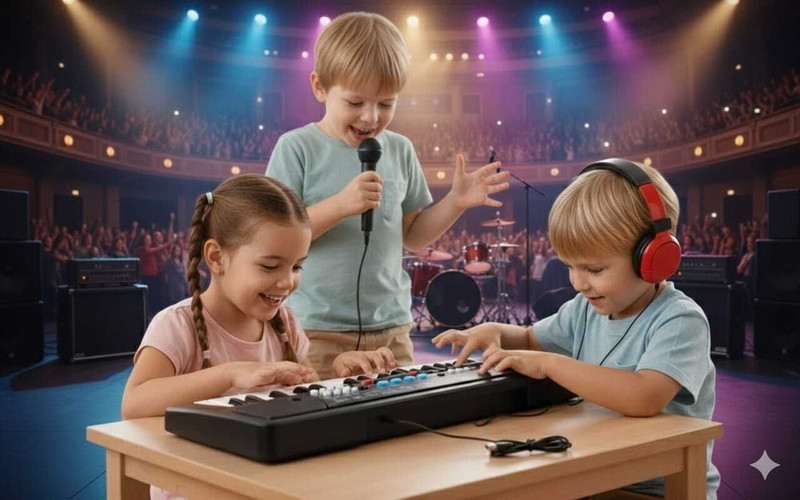Zintargo Piano for Kids with Microphone Portable Keyboards with 37 Keys Musical Toy(Black)