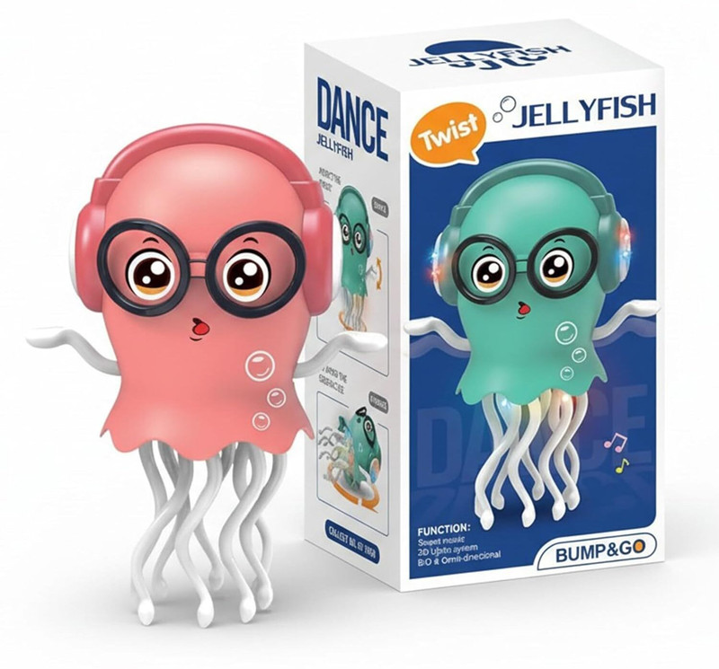 JIPSY Dancing Jellyfish Toy with Music & Movement | Bump and Go Toy for Kids(Multicolor)