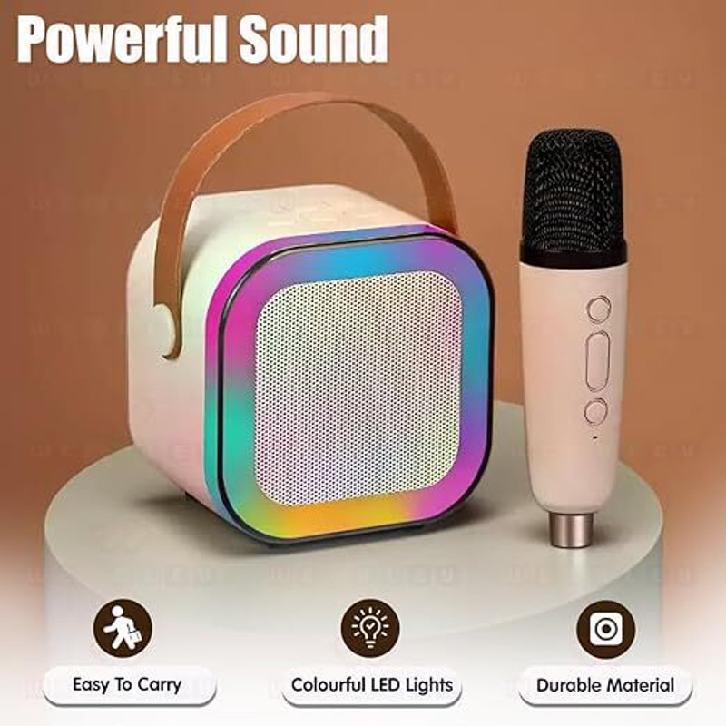 Adhira Toys 0Portable Karaoke Speaker with Bluetooth and Wireless Mic(Multicolor)