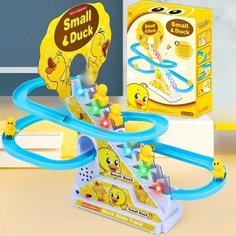 Kidzfun Small Duck Climbing Stairs Toy Duck Slide Stair Climbing Toys for Kids(Yellow)