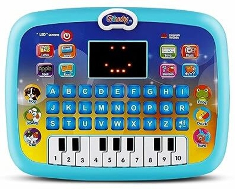 Jankee's Kids Laptop, Multifunctional Educational Toy Learning Device with Piano(Blue)