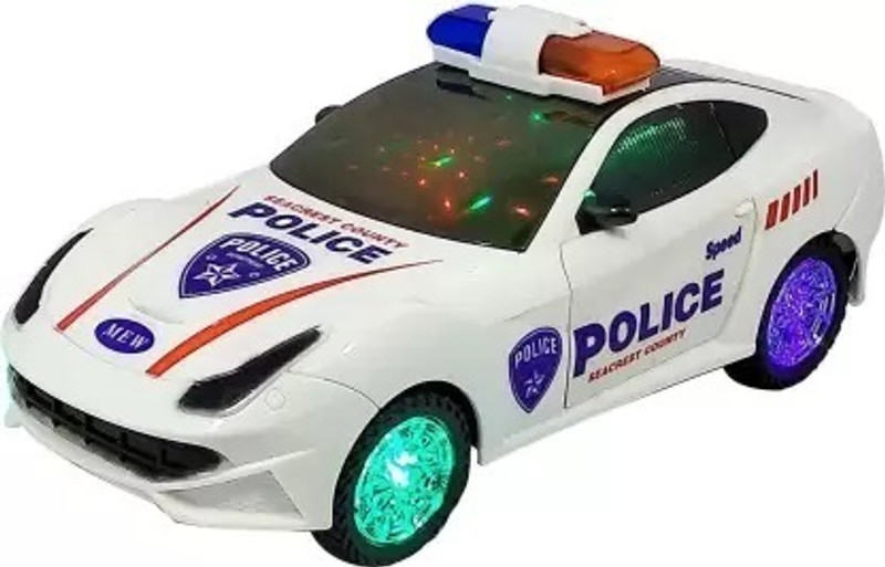 Adhira Toys POlice Car Musical Toy(White)