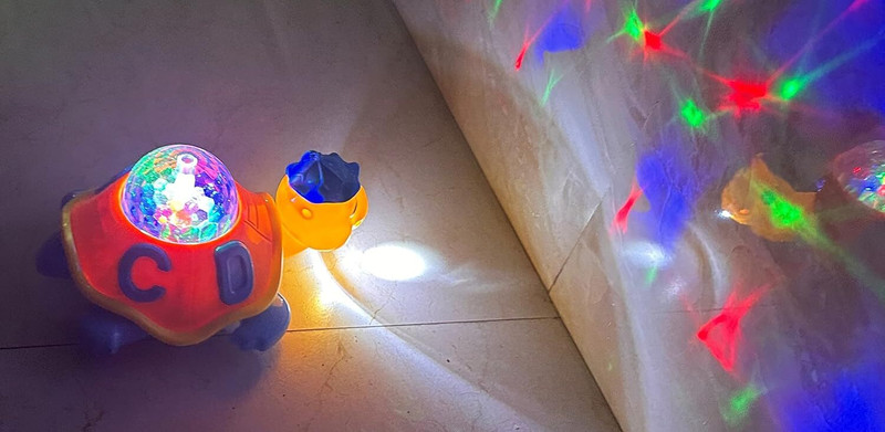 Taabar Flashing Light Musical Turtle Toy – ABC Learning Fun(Multicolor)