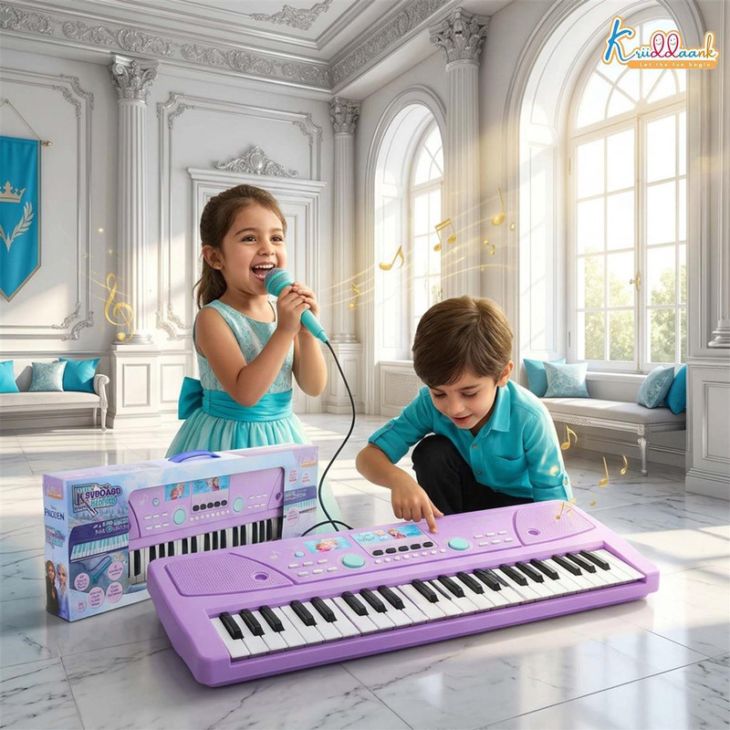 DISNEY Frozen Kids Keyboard Piano with 50 Keys and Microphone(Multicolor)