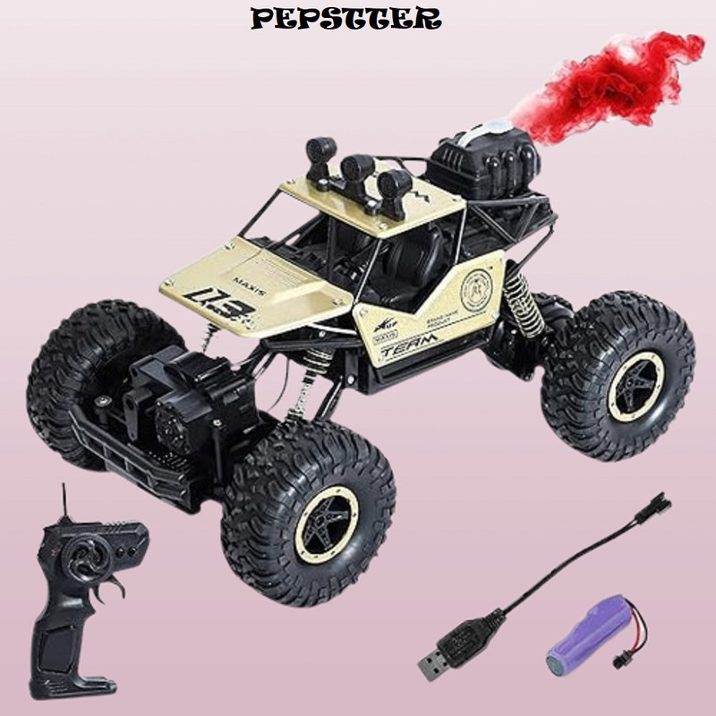 Pepstter 1:16 5 Functions Remote Control Rock Crawler Mist Smoke Spray Function Rc Car(Multicolor)