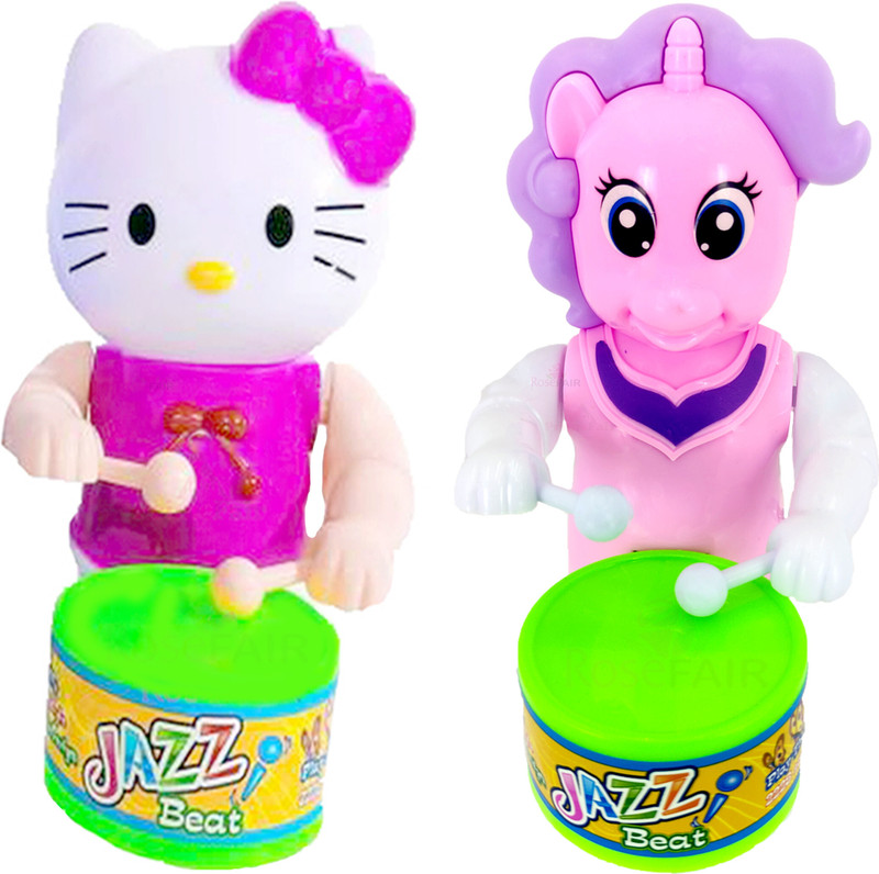 PRIMEFAIR Cute Drummer Toy with Drumming and Dancing Action for Kids Baby Rattle Toys(Blue, Green)