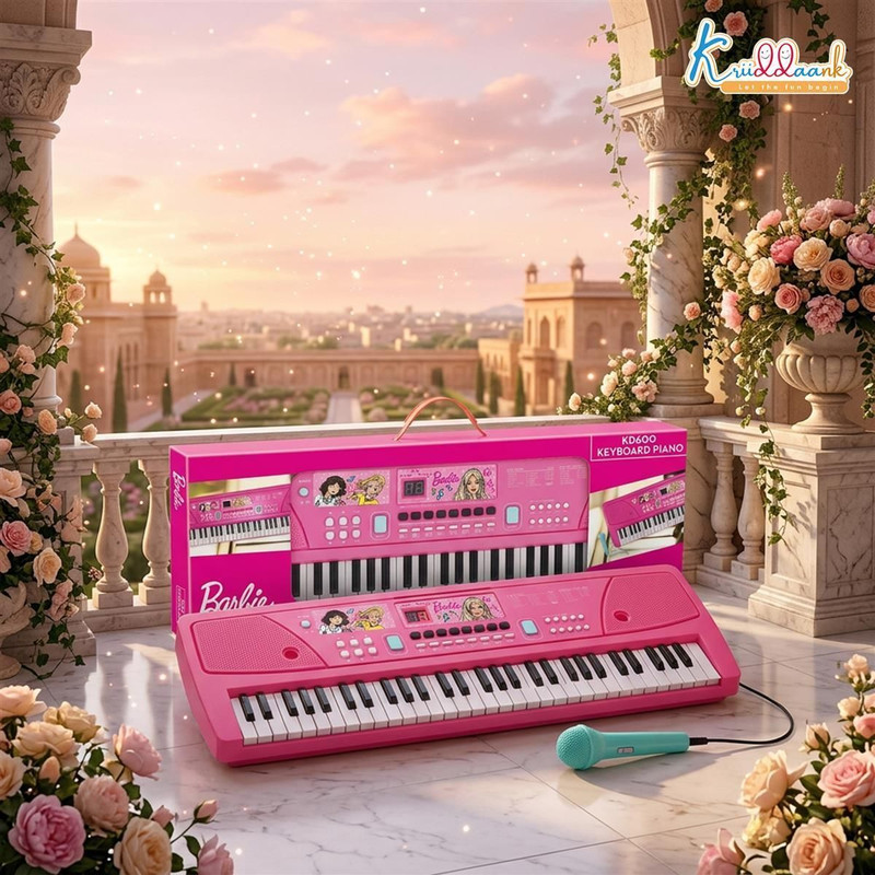 Kriiddaank Barbie Kids Keyboard Piano - 61 Key Digital Electronic Organ(Pink)