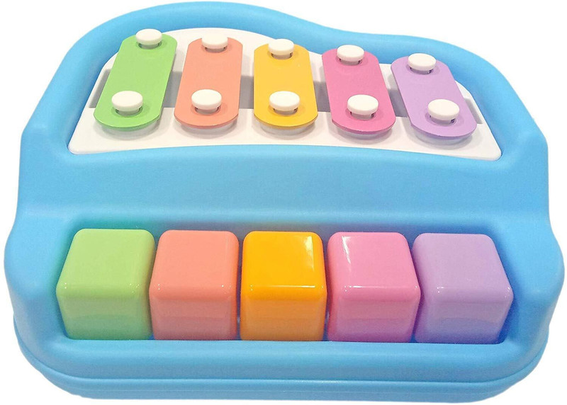 Mogli Toys 2 in 1 Baby Piano cum Xylophone Toy|Musical Toy for kids|Musical Instrument(Multicolor)