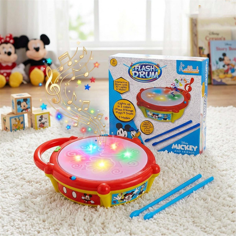 Disney Babies Interactive Musical Flash Drum with Lights & Sounds(Multicolor)