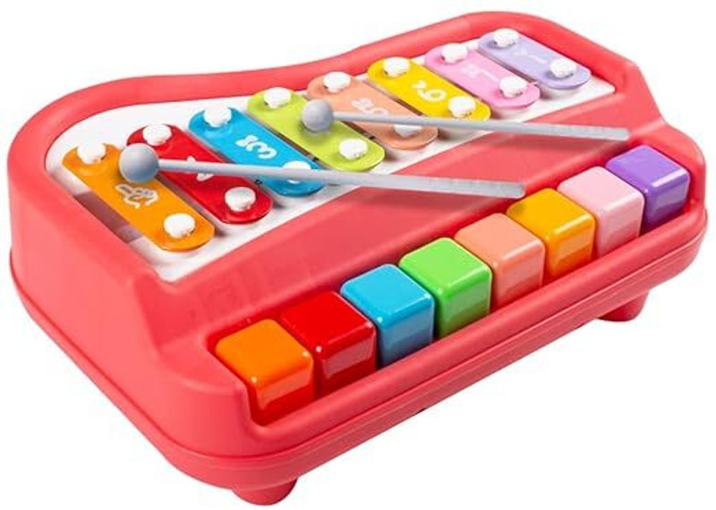 MAIRAAG Kids Musical Xylophone Piano Toy with Mallet | Educational Music Toy for Toddler(Red)