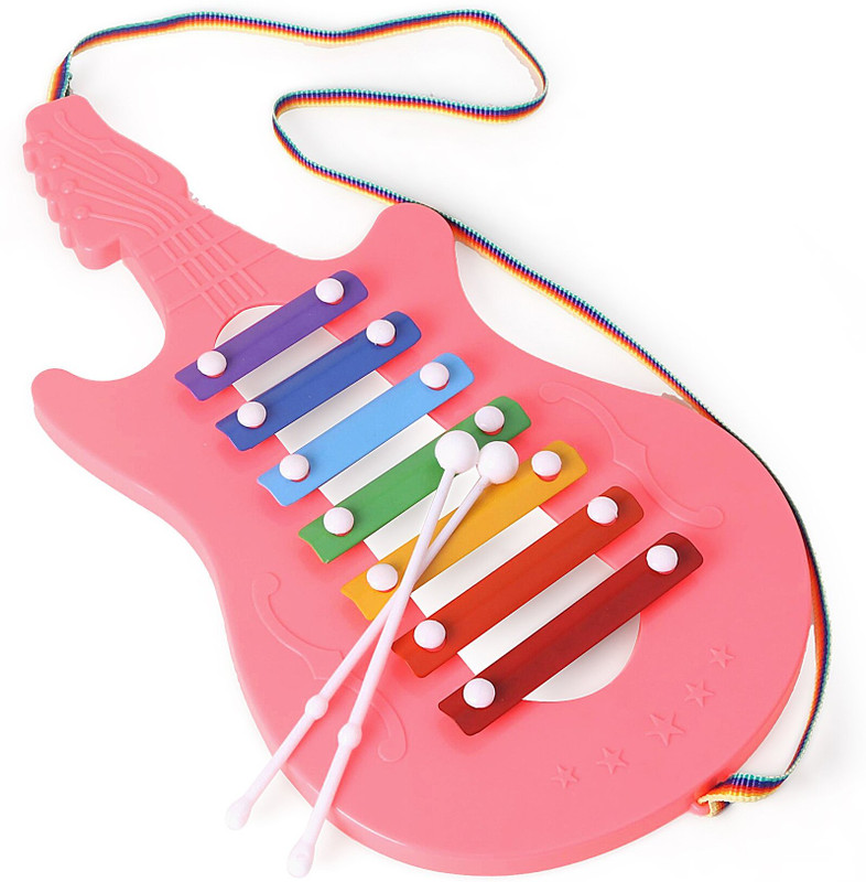 ZWINKO New Guitar Shaped Xylophone - Pink For Kids(Multicolor)
