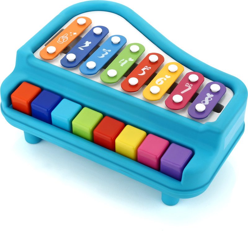 KIDDZWALT Musical Big Size 8 Keys Xylophone Cum Piano, Non Toxic, Non-Battery Toy for Kids(Multicolor)