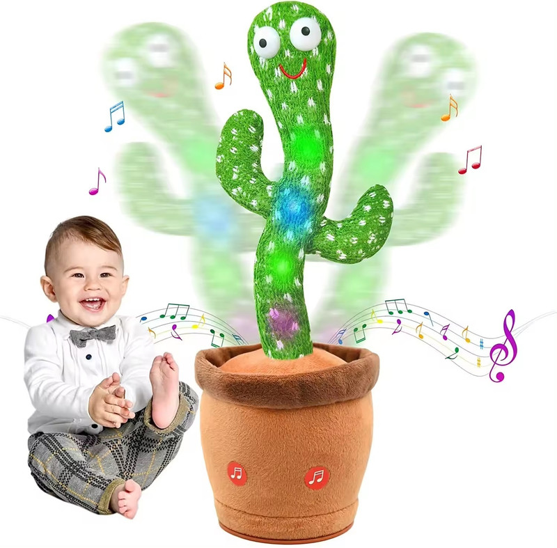 TRIMMO Dancing Cactus Toy, Talking Repeat Singing Sunny Cactus Toy(Green)
