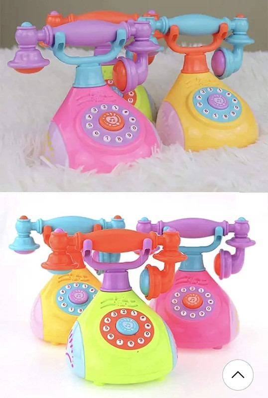 Bestie Toys Musical Toys Children's Phone Toy Simulation Retro Phone Landline Baby Phone(Pink)