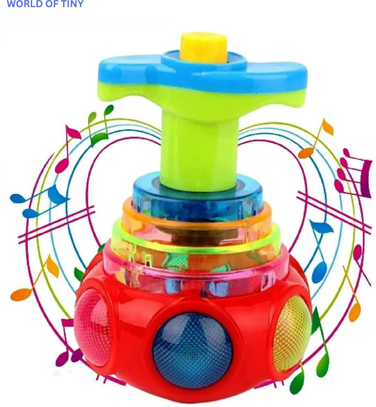 WORLD OF TINY Baby Learning Musical Spinner Toy with LED Light(Multicolor)
