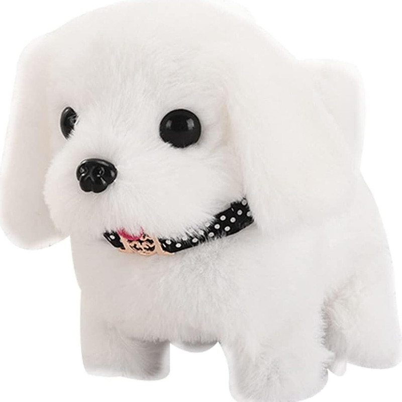 ORVENIX Battery Operated Walking Jumping Puppy Dog Toy with Sound & Music for Kids(White, Beige)