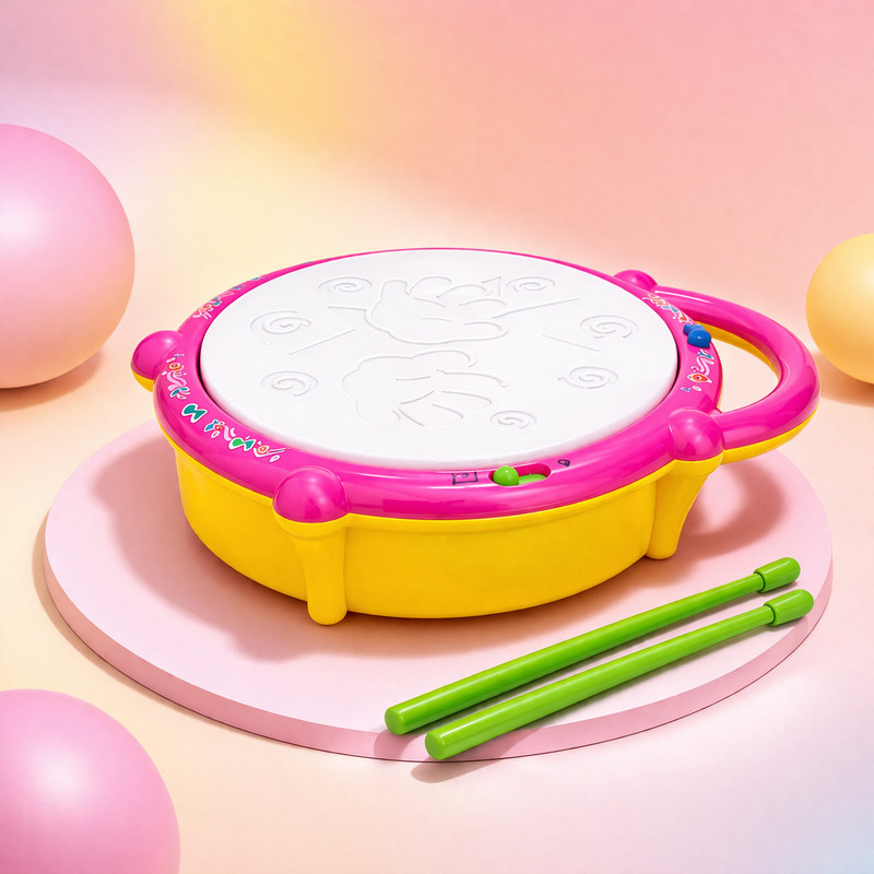 Primo Cleats Happy Dhol Drum Toy – Kids Musical Drum with Lights, 9 Songs & 9 Drum Sounds(Multicolor)