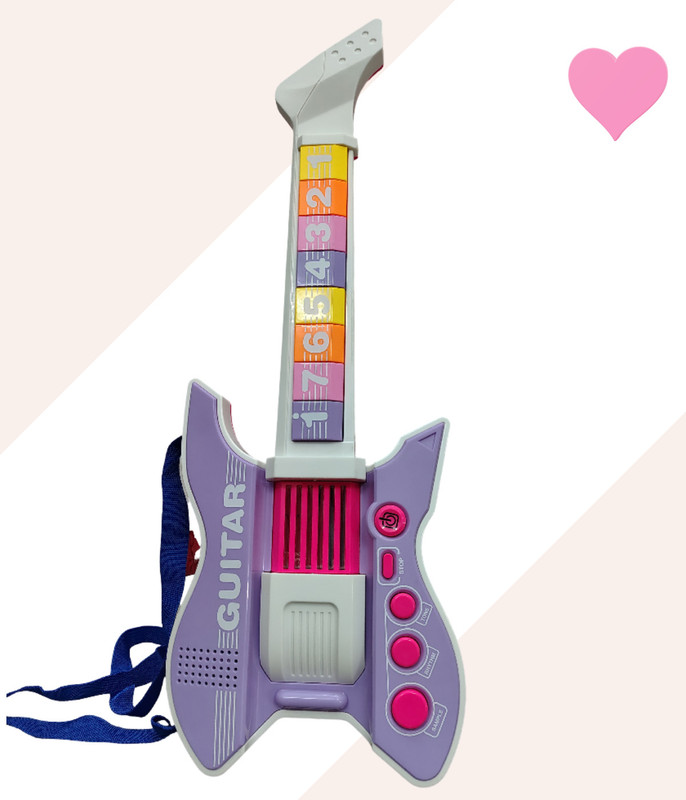 Bravia Musical Guitar electronical Kids boy Girl Birthday Gift Solid Body Guitar(Pink, White)