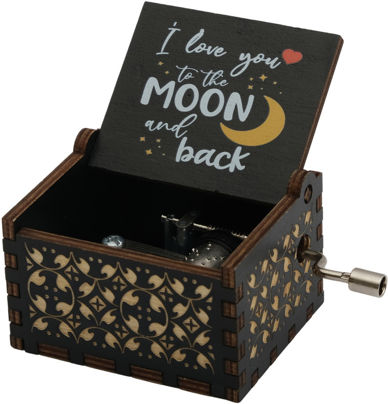 Store2508 Wooden Music Box – I Love you to the Moon and Back You are My Sunshine Melody(Multicolor)
