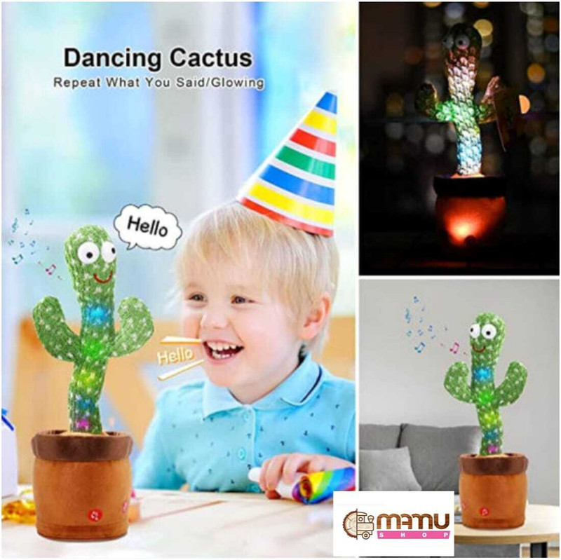 MaMu Shop Dancing Cactus Toy Kids Talking Singing(Green)