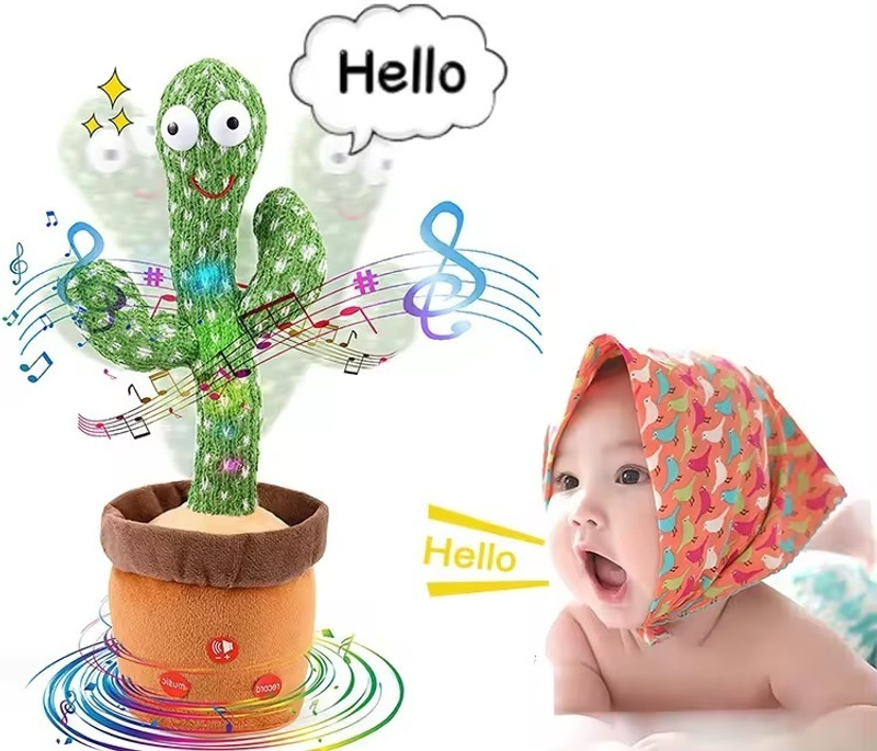 TRIMMO Dancing Talking Kids Cactus Toy for Children Singing Dancing Cactus Toy(Green)