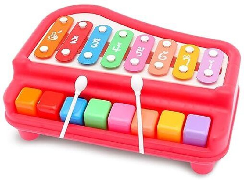 Adhira Toys 2 in 1 Piano Xylophone Musical Instrument with 8 Keys(Multicolor)