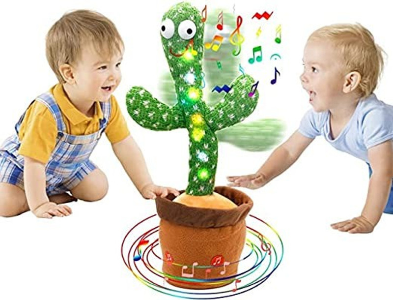 Rsentera Dancing Cactus Repeats What You Say USB Charging Cable Dancing and Singing Toy(Green)