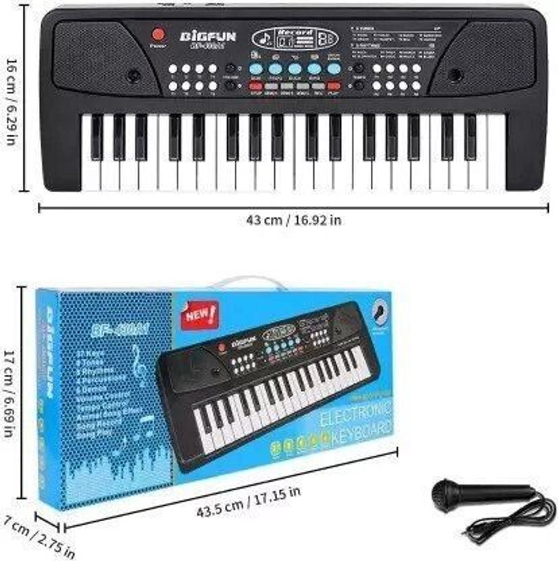 SALEOFF Kids Piano 37 Key Keyboard | Piano For Kids With Microphone546(Black)