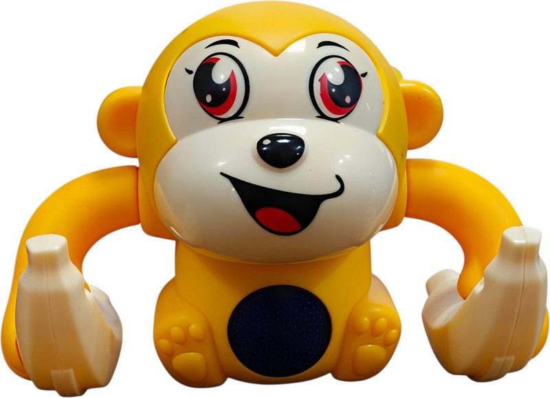 opsstore Musical Dancing Monkey Toy with Lights & Sound for Kids Baby Boys Girls(Yellow)