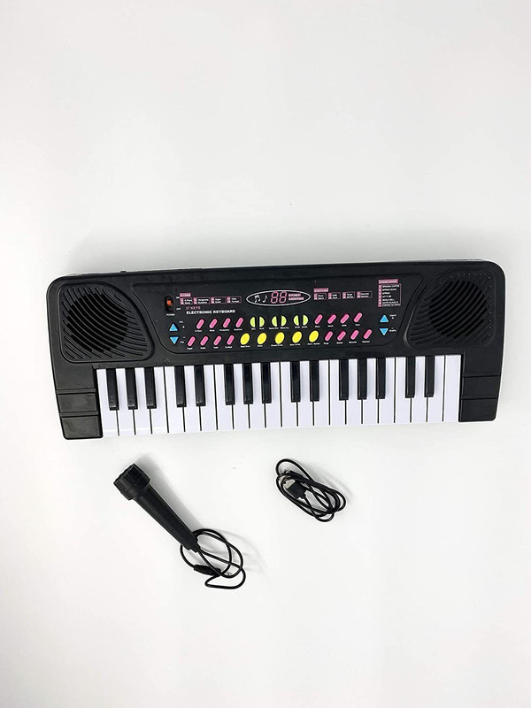 Vizwa USB Piano Box-37 Key with recording function and microphone(Black)