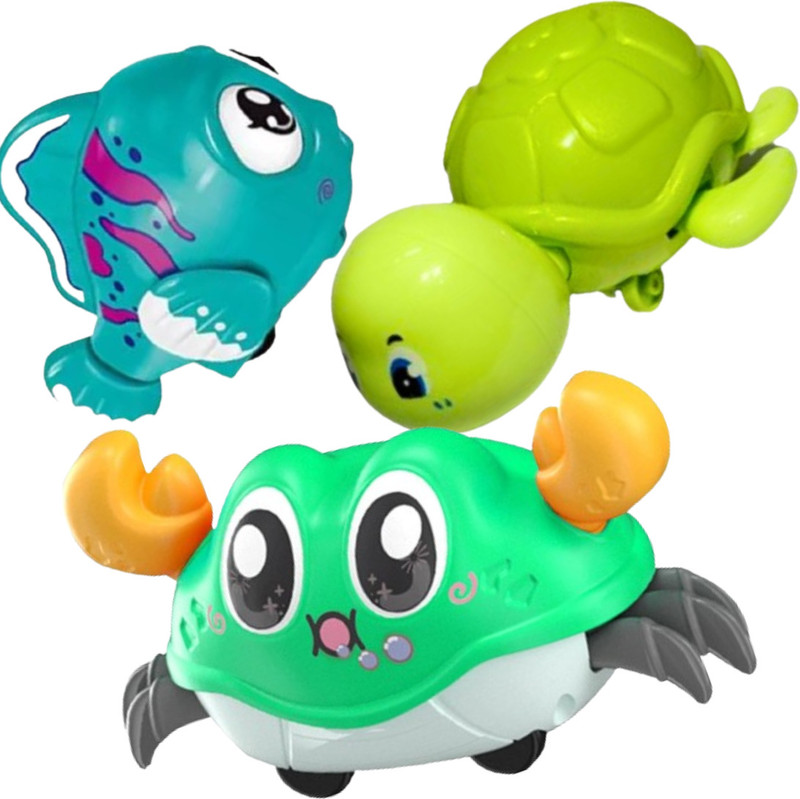 Munmoll Friction Turtle Wind Up Animal Friction Fish Running Crab Toys for Kids(Multicolor)