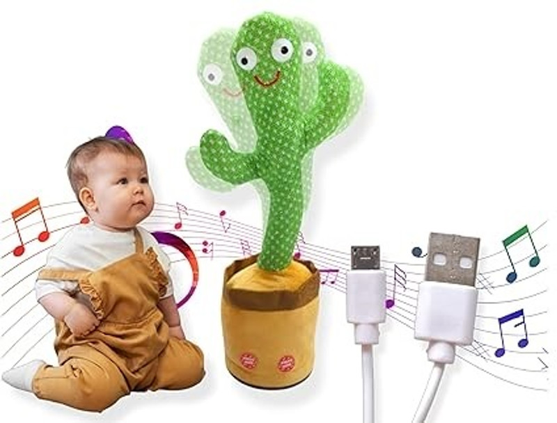 KRITAM Dancing Cactus Toy for KidsTalking Singing Children(Green, Orange)
