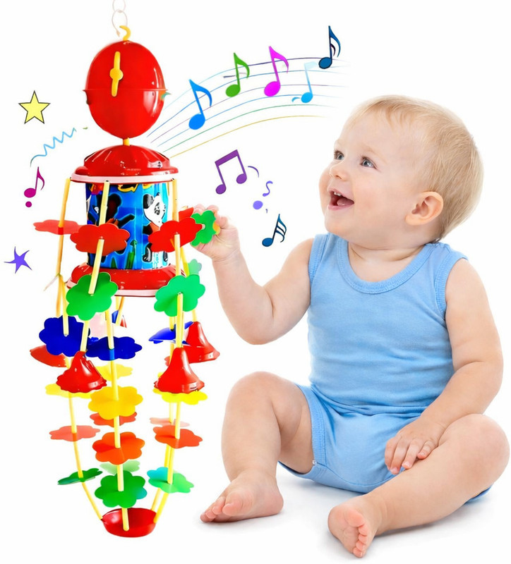 TOYRENTTO Colorful Musical Hanging Wind Chime Toy with Bells for Kids Baby Nursery Decor(Multicolor)