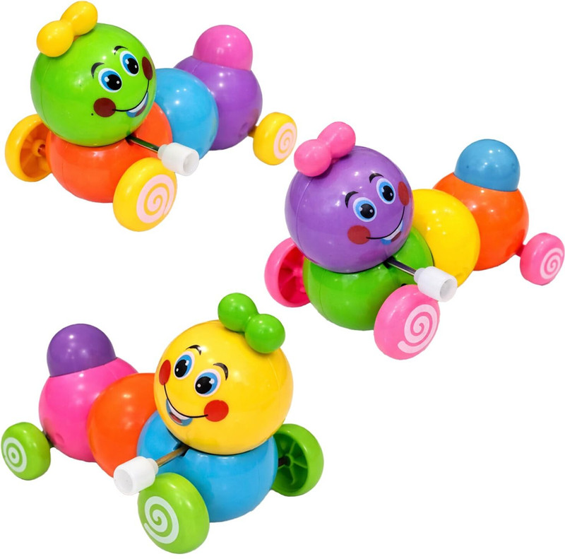 FunBlast Wind-Up Caterpillar Toy for Kids | Pack of 3; Crawling Animal Toy for Kids(Multicolor)