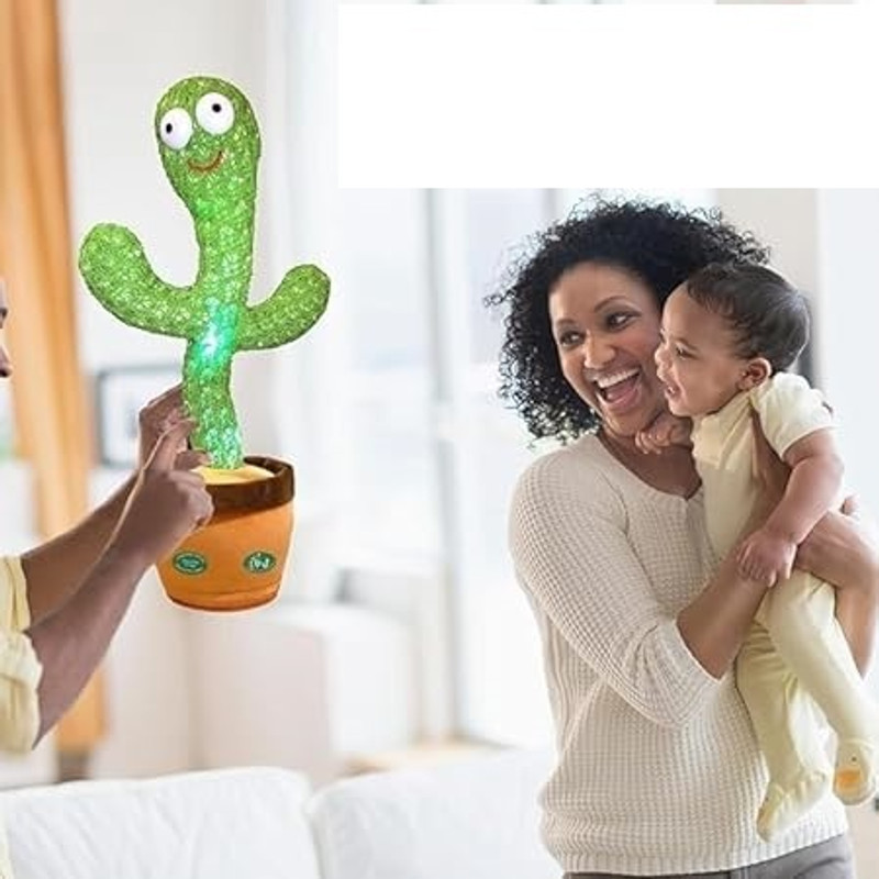 KRITAM Crafters Dancing Cactus Toy for Kids Singing, Mimicking Toy Non-Toxic Material(Green, Orange)