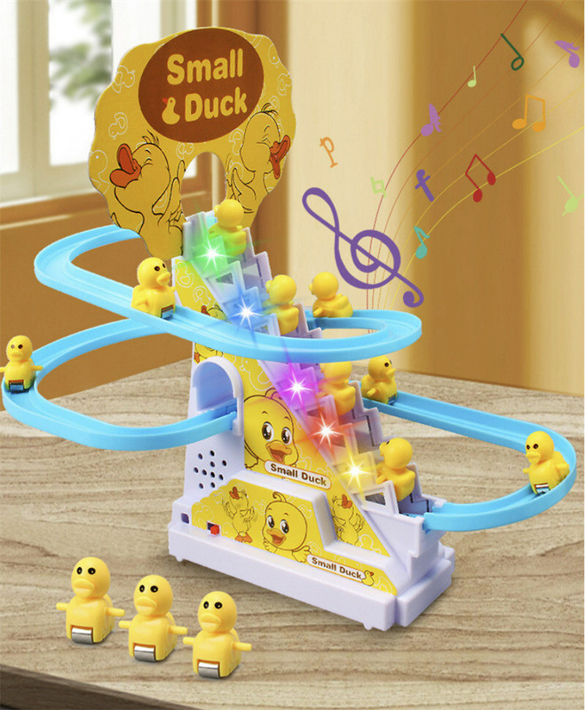 JD ENTERPRISE 354-Duck Slide Toy Set, Automatic Stair-Climbing Race Track Set-DUCK TRACK-30(Multicolor)