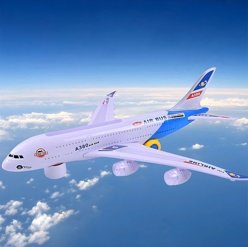 Tinywonders Airplane Toys for Airbus A380 Plane Lights, Sound(Running with Light and music(White)