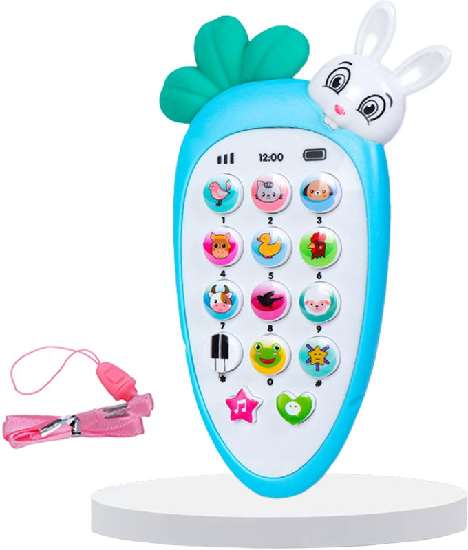 FunBlast Cute Monkey Musical Phone - Musical Mobile Toy for Babies with Light & Sound Toy(Blue)
