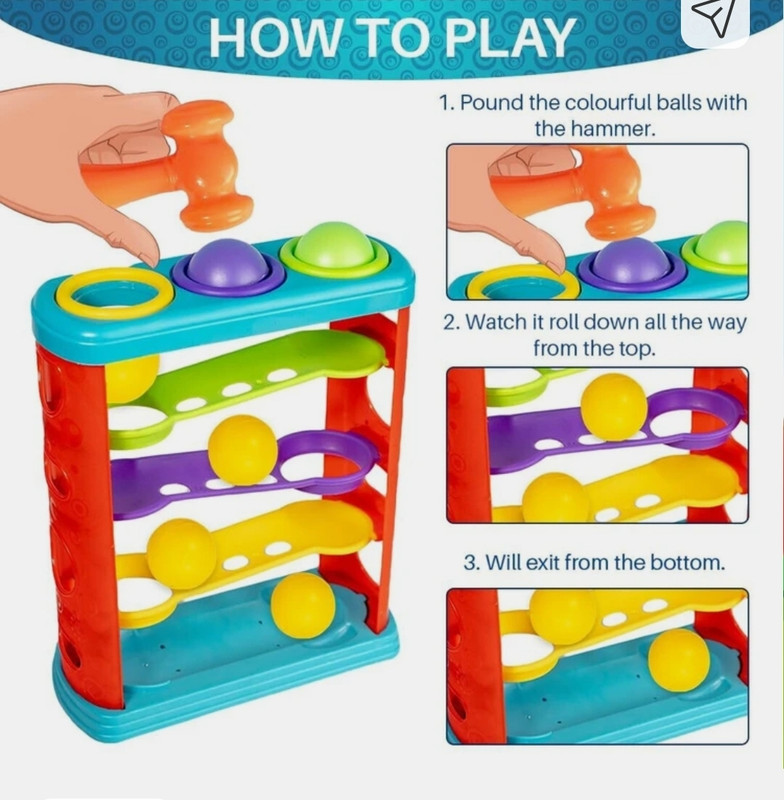 SJVJ hammer ball for kids Toy for Kids Best for Birthday t(Multicolor)