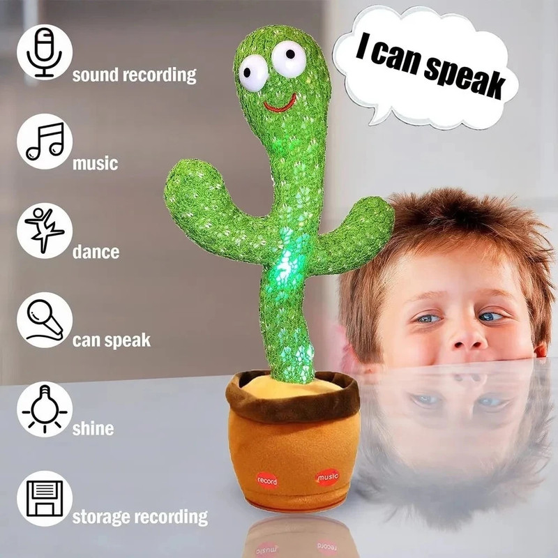 SHRIBALAJITOYS Dancing Cactus Repeat, Repeat+Recording+Dance+Sing(Multicolor)