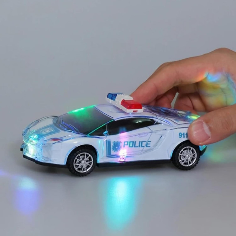 PRIMEFAIR Toys Friction Police Car Toy for Kids – Action Vehicle with 3D Lights & Music(Multicolor)