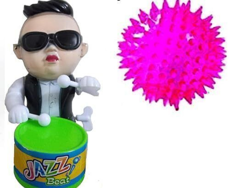 ARSDEWY Key-Operated Drummer Toy with Spike Ball(Multicolor)