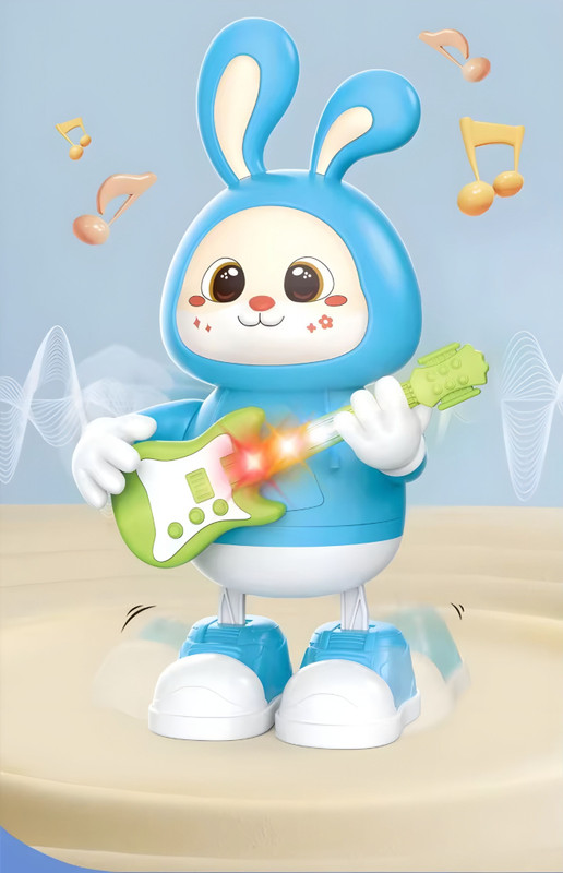 joymax Musical Rabbit Guitarist Toy with Flashing Lights & Music | Dancing Bunny Toy(Multicolor)