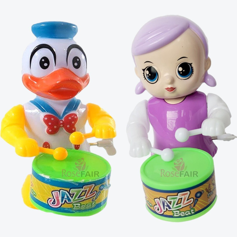 ROSEFAIR Key-Operated Cute Drummer Toy for Toddler Kid Drumming Dancing Action for Kid(Multicolor)