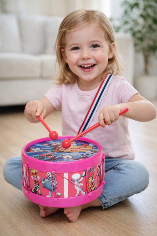 khushi enterprise Musical Drum Toy for Boys Girls(Pink)