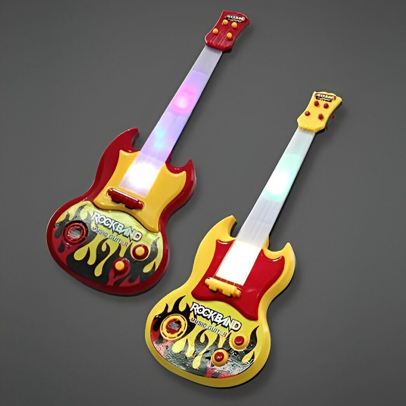3 Jokers Battery operated Guitar Toy with Pop Music and Fetching Lights(Color may vary)(Multicolor)