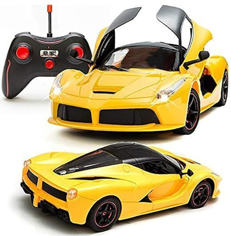 Pepstter Remote Controlled Rechargeable Super Car with Opening Doors(Yellow)