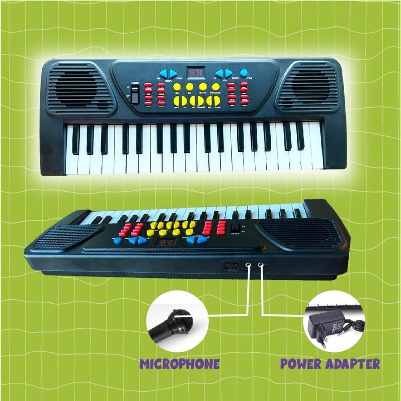 KHYALI 37-Keys Piano Toy with USB Cable, Microphone & Song Record Features for Kids|91(Black)
