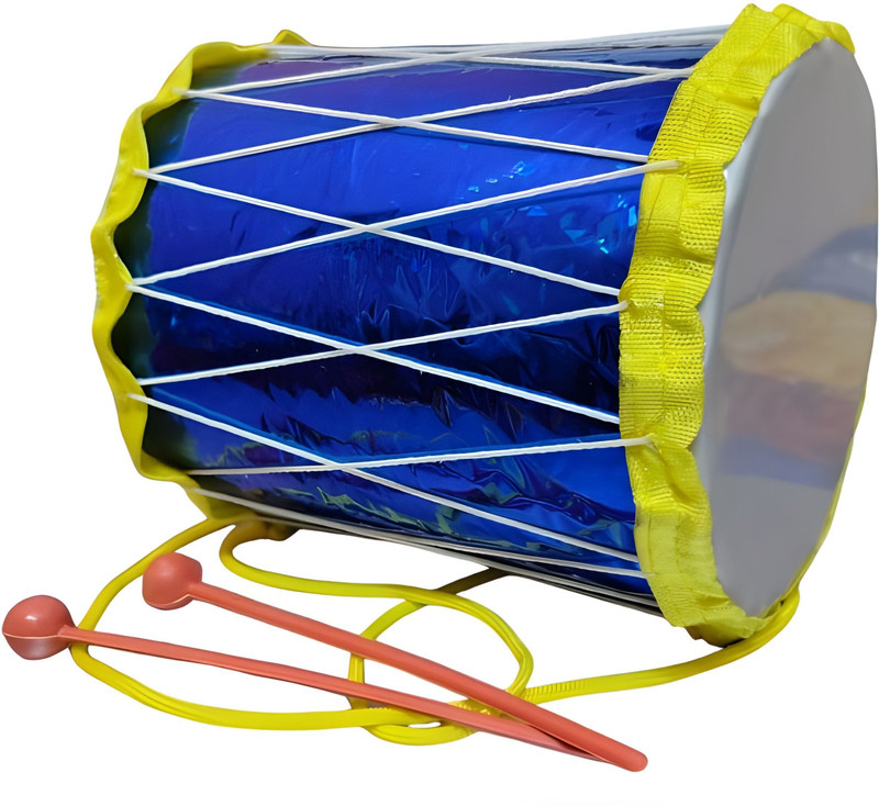 Satgurutoys Cardboard Musical Dholak / Dhol Toys for Kids with Hanging Strap and 2 Sticks(Blue)